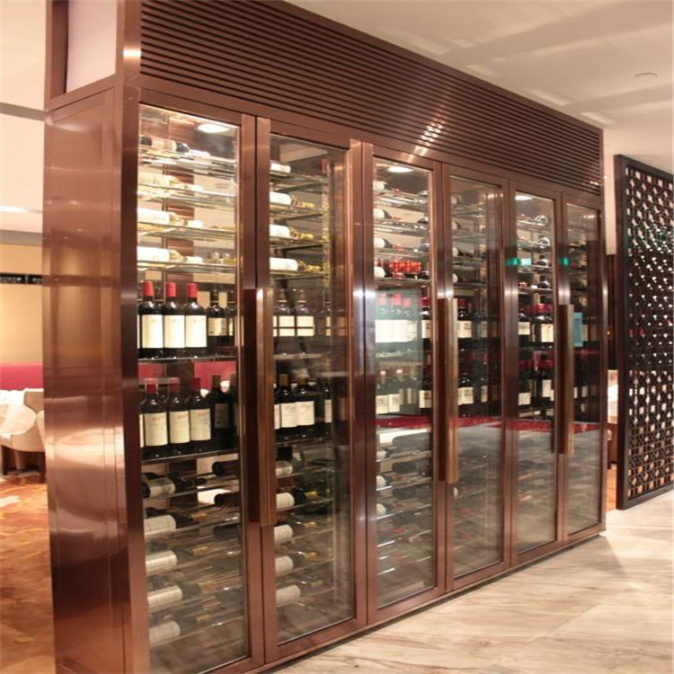 酒店彩色不锈钢酒架酒柜